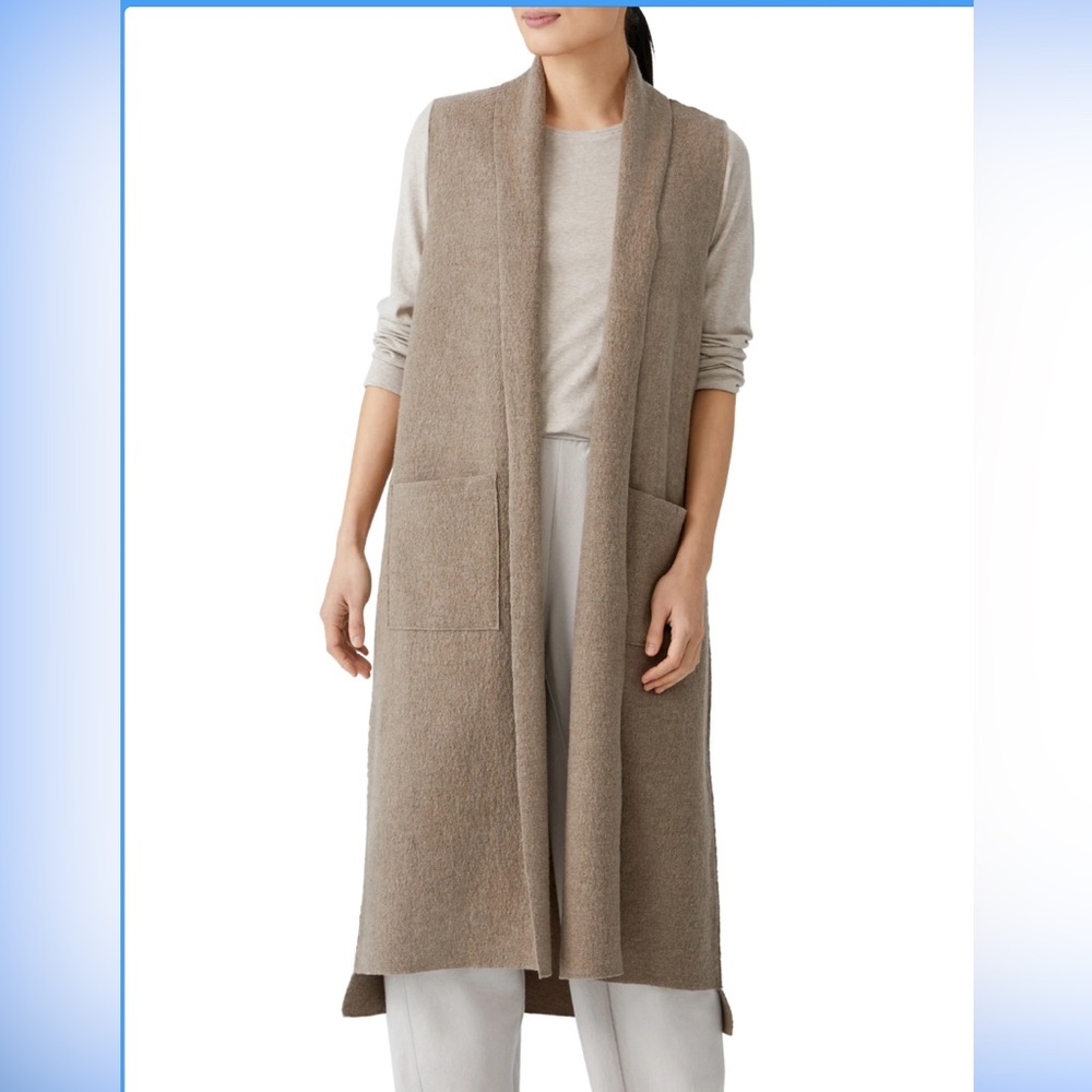 Eileen Fisher  light Brown Sleeveless Coat